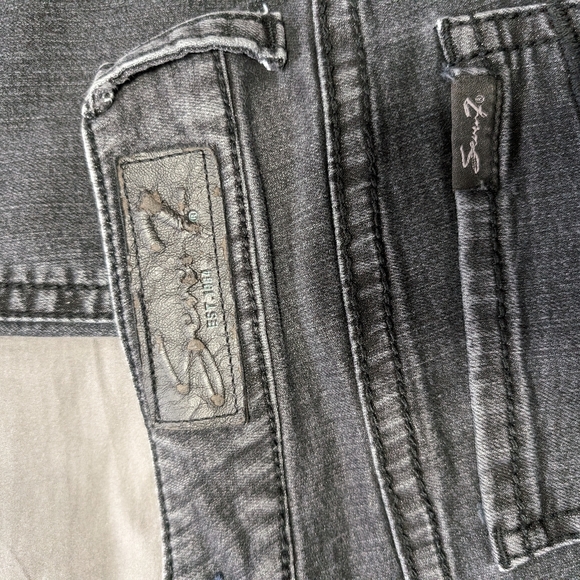 Seven7 womens faded black skinny jean jegging size 12 - Picture 9 of 12